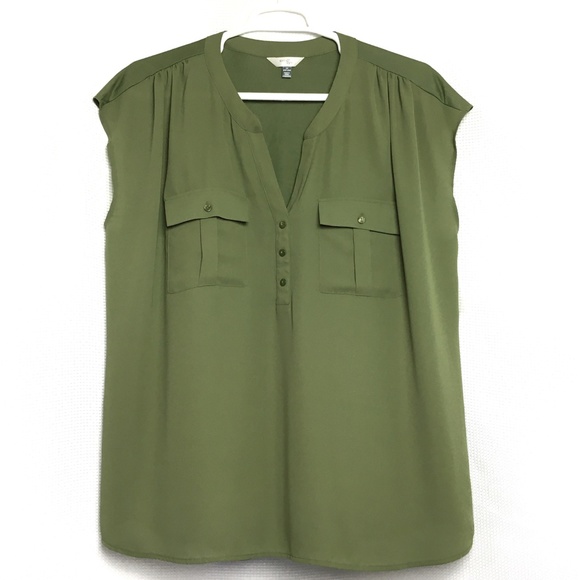 Terra & Sky Tops - Terra & Sky Multi Media Top Sleeveless Green 1X